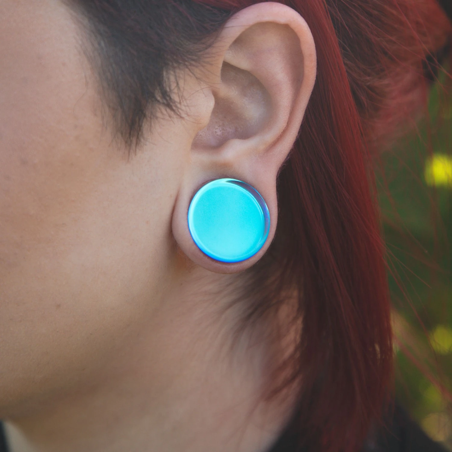 Purple Aurora Glass Double Flare Plug 7 Purple Aurora Glass Double Flare Plug - Image 5