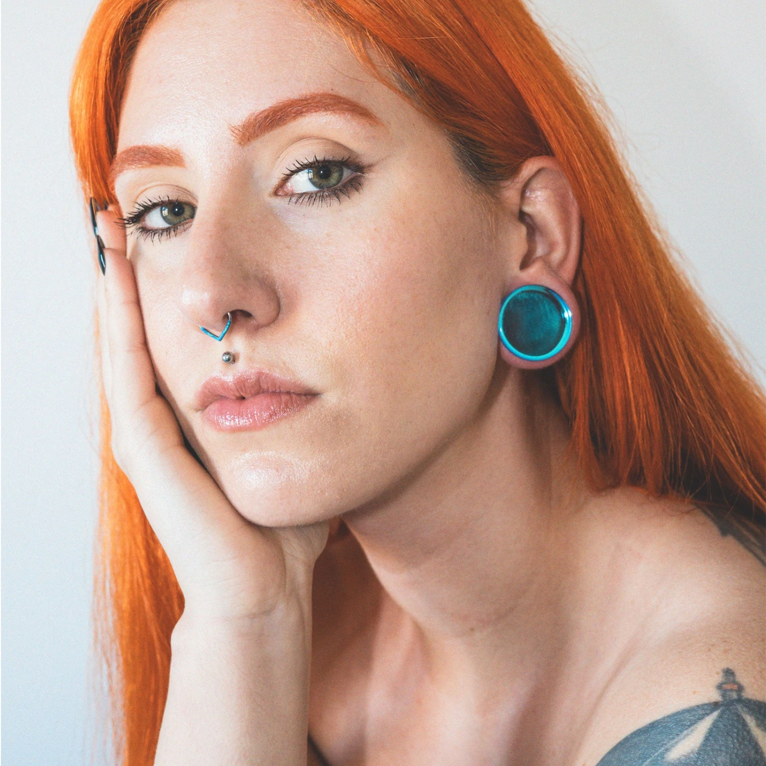 Purple Aurora Glass Double Flare Plug 4 Purple Aurora Glass Double Flare Plug - Image 2