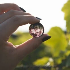 Purple Swirling Smoke Glass Double Flare Convex Plug -Stretch It Body Jewellery purple swirling smoke glass double flare convex plug model shot close up