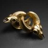 Ram Skull Gold PVD Saddle Ear Weight -Stretch It Body Jewellery ram skull gold pvd saddle ear weight