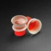 Red Backed Glass Single Flare Convex Plug -Stretch It Body Jewellery red backed glass single flare plugs