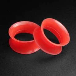 Red Silicone Double Flare Tunnel