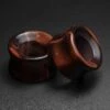 Red Tiger's Eye Double Flare Concave Stone Tunnel