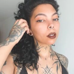 Red Tiger's Eye Double Flare Stone Plug 8 Red Tiger's Eye Double Flare Stone Plug -Stretch It Body Jewellery red tigers eye double flare stone plug model shot side