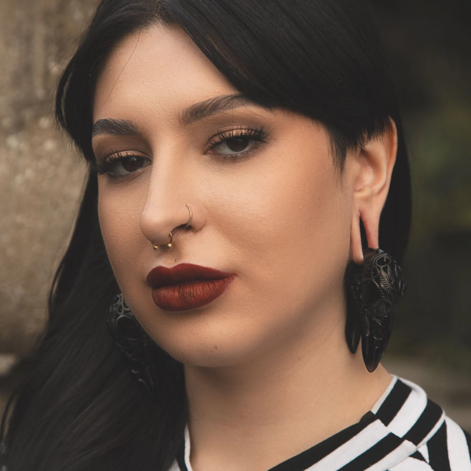 Regal Black PVD Bird Skull Ear Weight 4 Regal Black PVD Bird Skull Ear Weight - Image 2