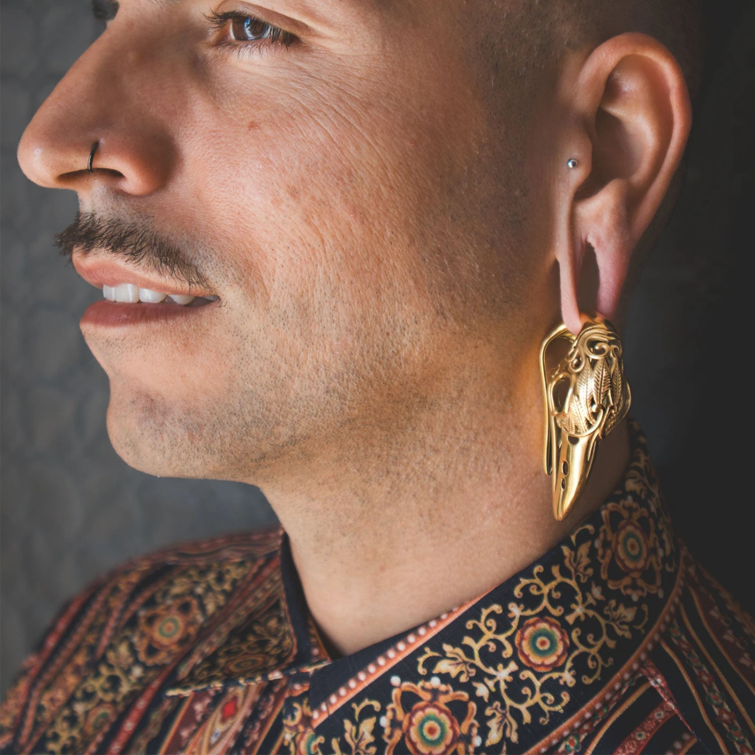 Regal Gold PVD Bird Skull Ear Weight 5 Regal Gold PVD Bird Skull Ear Weight - Image 3