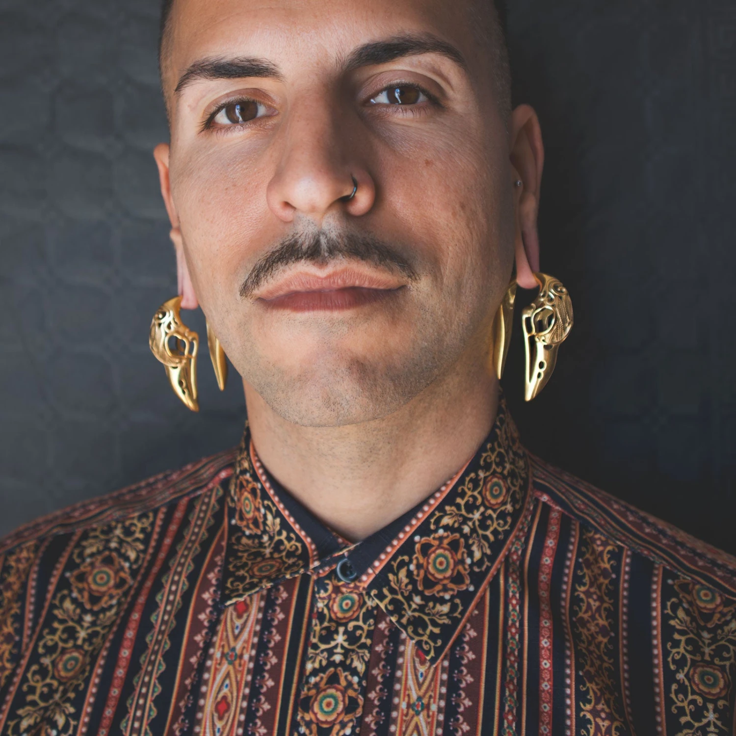 Regal Gold PVD Bird Skull Ear Weight 4 Regal Gold PVD Bird Skull Ear Weight - Image 2