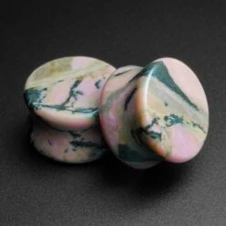 Rhodonite Double Flare Stone Plug