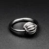 Ridged Ball White Brass & Surgical Steel BCR Ball Closure Ring