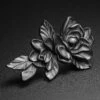 Rose And Vine Black PVD Ear Weight -Stretch It Body Jewellery rose and vine black pvd ear weight