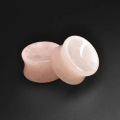 Rose Quartz Double Flare Concave Stone Plug
