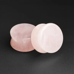 Rose Quartz Double Flare Stone Plug