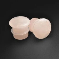 Rose Quartz Single Flare Convex Stone Plug
