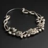 Rose Vine Antique Silver Plug Hoops -Stretch It Body Jewellery rose vine antique silver plug hoops