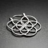 Seed Of Life White Brass Mini Plug Hoops -Stretch It Body Jewellery seed of life white brass mini plug hoops