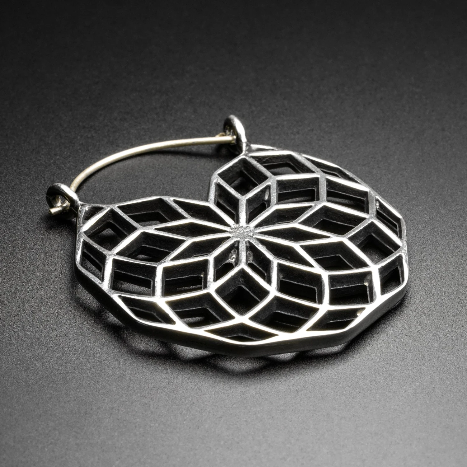 Seed Of Life White Brass Plug Hoops 3 Seed Of Life White Brass Plug Hoops