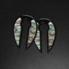 Shell Inlaid Keyhole & Black PVD Ear Weight -Stretch It Body Jewellery shell inlaid keyhole black pvd ear weight overhead