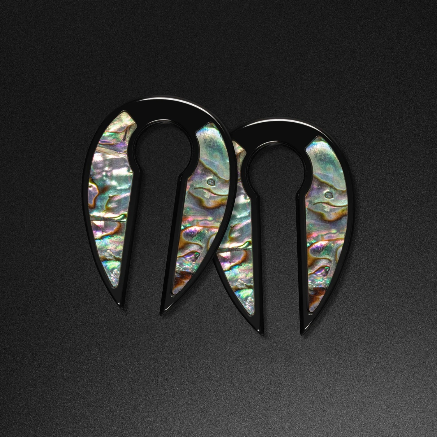 Shell Inlaid Keyhole & Black PVD Ear Weight 3 Shell Inlaid Keyhole & Black PVD Ear Weight