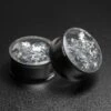 Silver Flake Double Flare Surgical Steel Plug