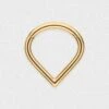 Simple Teardrop Gold PVD Titanium Septum Clicker Ring -Stretch It Body Jewellery simple teardrop gold pvd titanium septum clicker ring 1 web grey