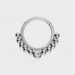 Single Jewel Multi Dot Titanium Septum Clicker
