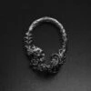 Skull And Rose Vine Black PVD Magnetic Ear Weight -Stretch It Body Jewellery skull and rose vine black pvd magnetic ear weight overhead