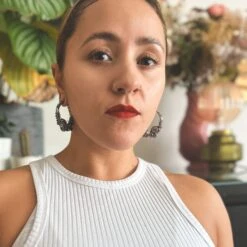 Skull And Rose Vine Surgical Steel Magnetic Ear Weight -Stretch It Body Jewellery skull and rose vine surgical steel magnetic ear weight model shot