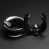 Skull Black PVD Saddle Plug Ear Weight 1 Skull Black PVD Saddle Plug Ear Weight -Stretch It Body Jewellery skull black pvd saddle plug ear weight
