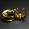 Skull Gold PVD Saddle Plug Ear Weight