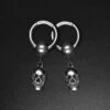 Skull Hanger Black PVD Magnetic Ear Weight -Stretch It Body Jewellery skull hanger black pvd magnetic ear weight overhead