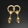 Skull Hanger Gold PVD Magnetic Ear Weight