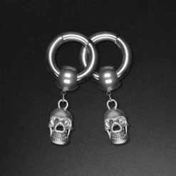 Skull Hanger Surgical Steel Magnetic Ear Weight