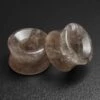 Smokey Quartz Double Flare Concave Stone Tunnel