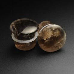 Smokey Quartz Single Flare Convex Stone Plug
