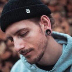 Sono Wood Double Flare Concave Tunnel -Stretch It Body Jewellery sono wood double flare concave tunnel model shot