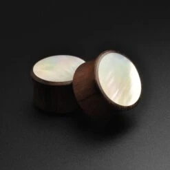 Sono Wood Double Flare Plug With MOP Inlay