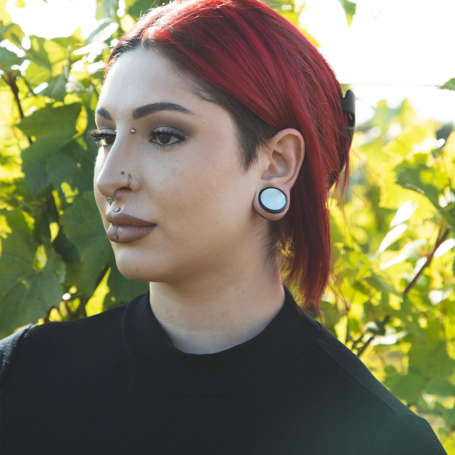 Sono Wood Double Flare Plug With MOP Inlay 4 Sono Wood Double Flare Plug With MOP Inlay - Image 2