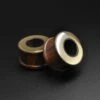 Sono Wood Double Flare Tunnel With Brass Halo Inlay -Stretch It Body Jewellery sono wood double flare tunnel with brass halo inlay