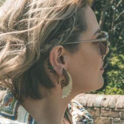 Sono Wood & MOP Angel Wing -Stretch It Body Jewellery sono wood mop angel wing model shot