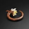 Sono Wood Spiral With MOP Flower Carving 2 Sono Wood Spiral With MOP Flower Carving -Stretch It Body Jewellery sono wood spiral with mop flower carving