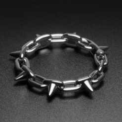 Spike Chain Hoop Steel Plated Brass Ear Weight