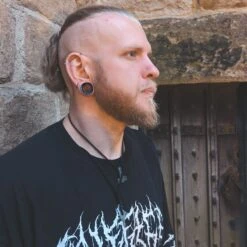 Spiral Black PVD Saddle Ear Weight -Stretch It Body Jewellery spiral black pvd saddle ear weight model shot