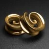 Spiral Gold PVD Saddle Ear Weight 2 Spiral Gold PVD Saddle Ear Weight -Stretch It Body Jewellery spiral gold pvd saddle ear weight