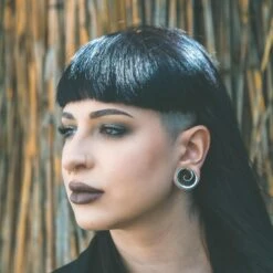 Spiral Surgical Steel Saddle Ear Weight 6 Spiral Surgical Steel Saddle Ear Weight -Stretch It Body Jewellery spiral surgical steel saddle ear weight model shot