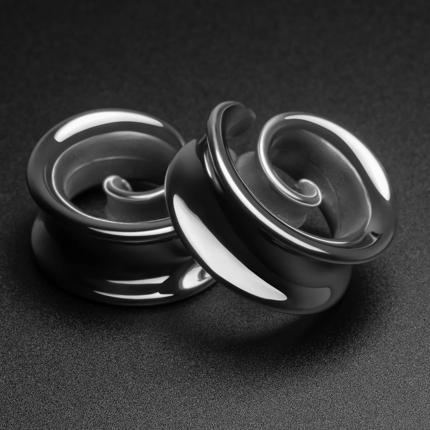 Spiral Surgical Steel Saddle Ear Weight 3 Spiral Surgical Steel Saddle Ear Weight