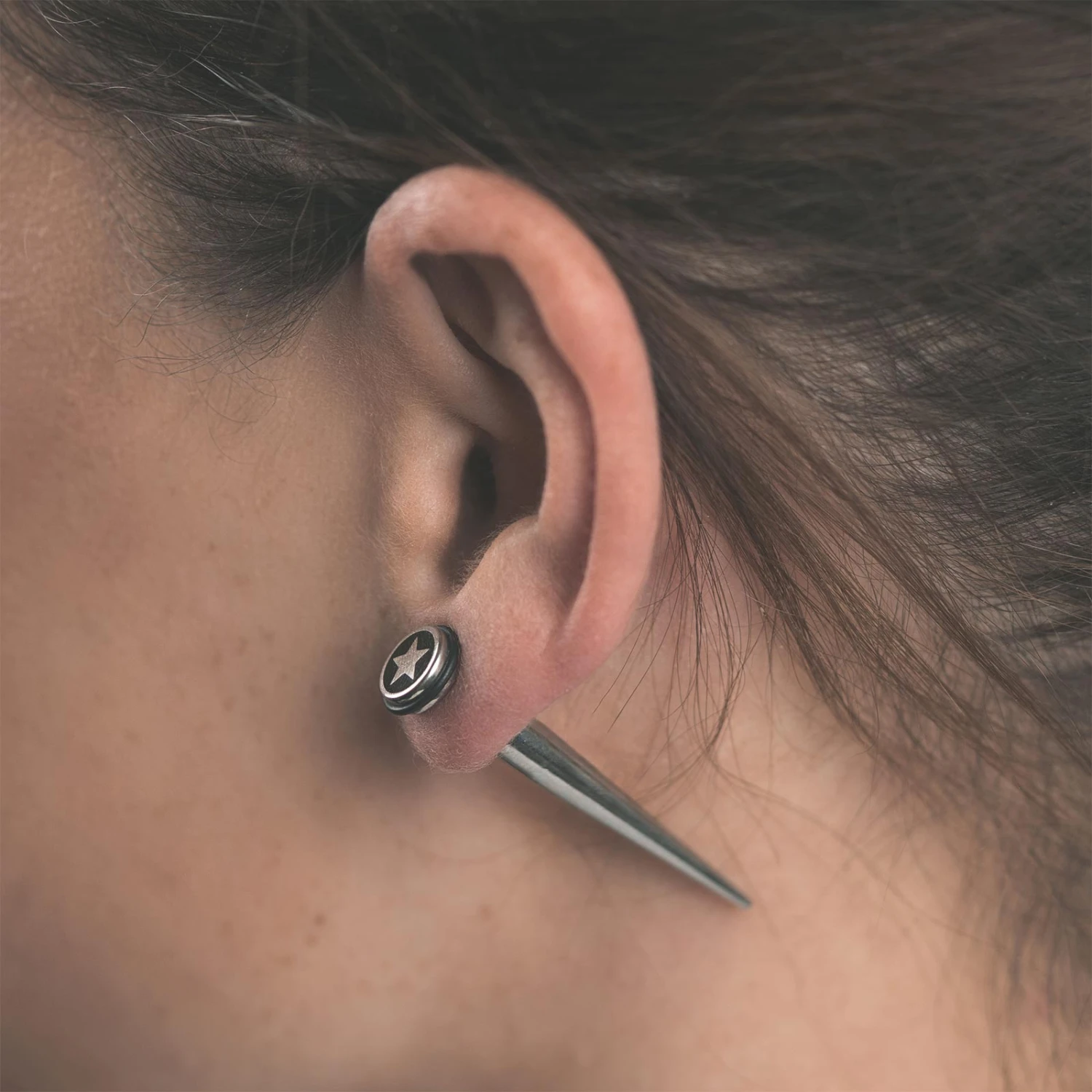 Star Design Surgical Steel Fake Gauge Taper 4 Star Design Surgical Steel Fake Gauge Taper - Image 2