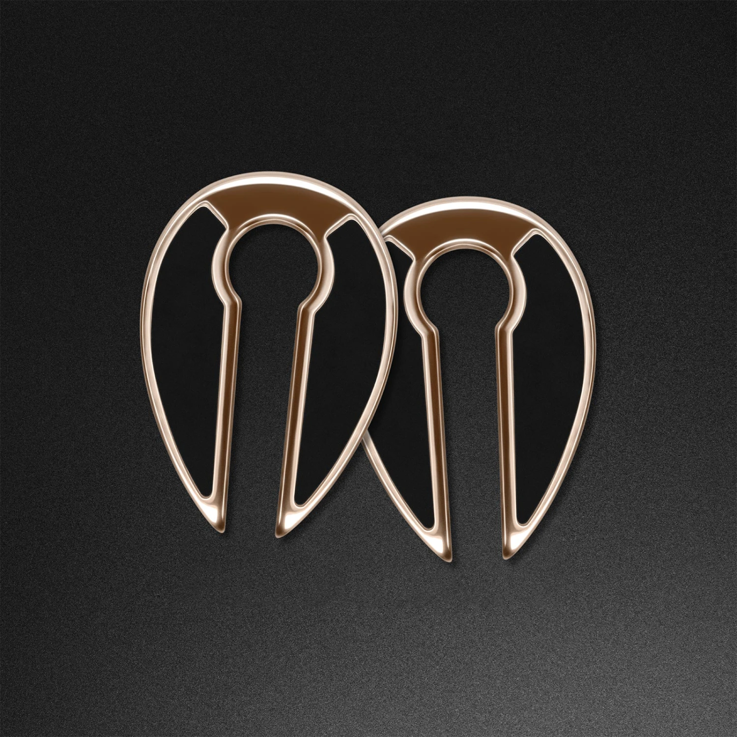 Stone Inlaid Keyhole & Rose Gold PVD Ear Weight 3 Stone Inlaid Keyhole & Rose Gold PVD Ear Weight