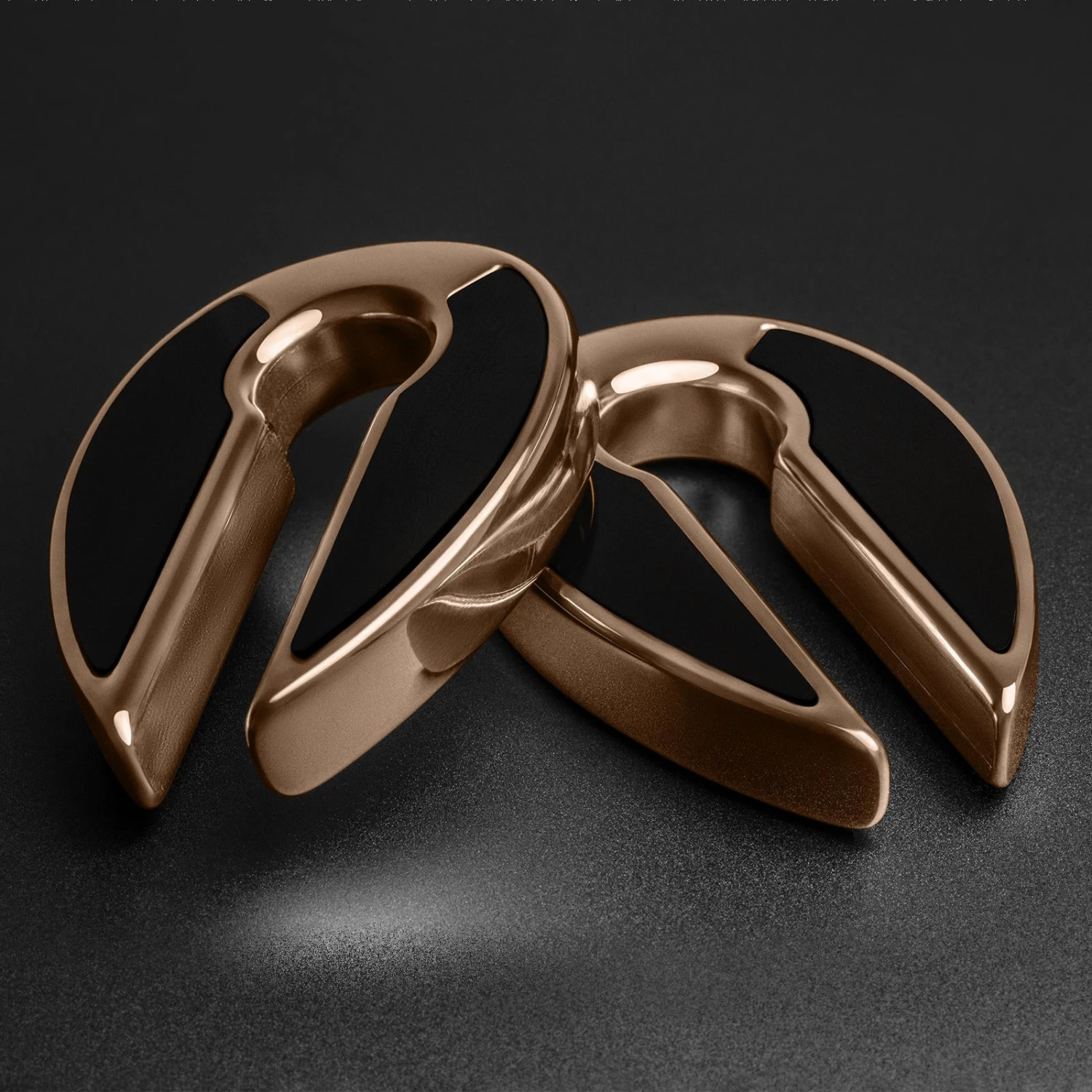 Stone Inlaid Keyhole & Rose Gold PVD Ear Weight 4 Stone Inlaid Keyhole & Rose Gold PVD Ear Weight - Image 2