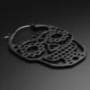 Sugar Skull Black Soft Touch Plug Hoops -Stretch It Body Jewellery sugar skull black soft touch plug hoop