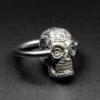 Sugar Skull White Brass & Surgical Steel BCR Ball Closure Ring